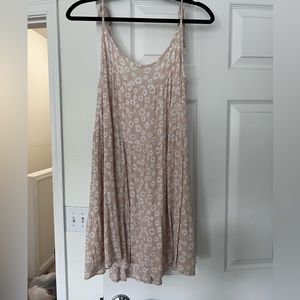 Tan floral target mini sundress with shoulder ties